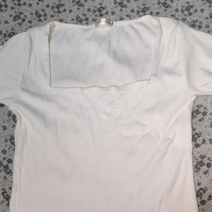 Broad Square Neck,Fitted Small Sized Crop Top