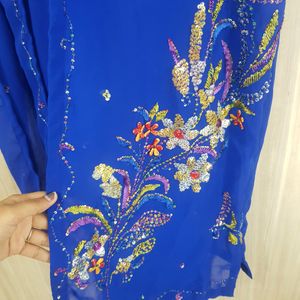 Sleeveless Kurta With Embroidered Shrug