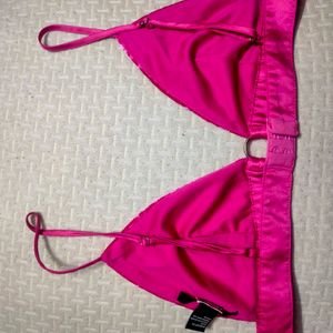 Hot Pink  Velvet Bralette Forever 21