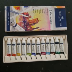 FABER CASTELL WATER COLOURS PAINT SET OF 12