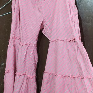 Pink Colour Sharara kurta Set For Girl