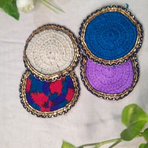 Crochet Multicolored Coaster Set
