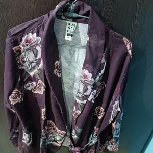 Rose Print Branded Blazer Style Jacket