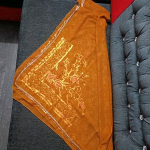 Bright Orange Sequenced Scarf