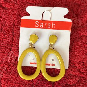 Yellow Indo Western Earrings