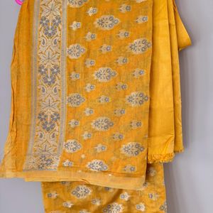 Brand New,Yellow Banarsi 3 Piece Suit Fabric