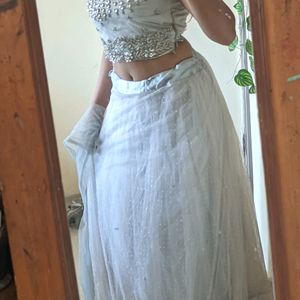 Grey Heavy Work Lehenga ✨