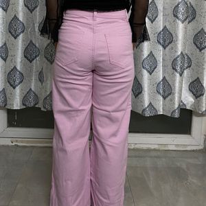 H&M Pink Wide Twill Trousers