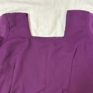 Purple Embroidery Kurti