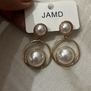 Pearl Drop Gold Plated Earrings