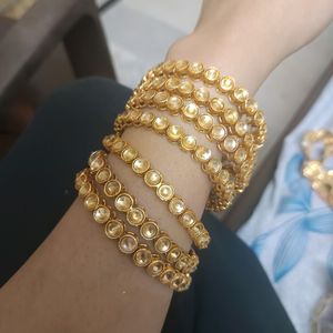 Kundan Gold Graceful Bangles