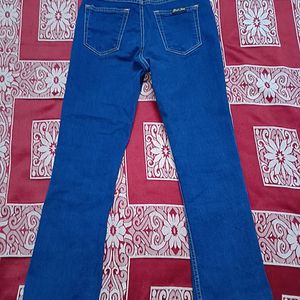 Dark Blue Bell Bottom Jeans For Women