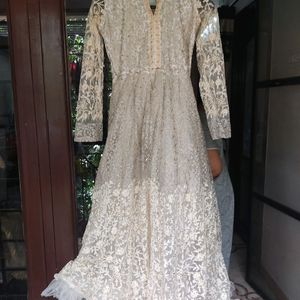 Embroidered Net Gown