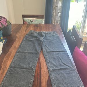 Straight Fit Greyish Blue Jeans