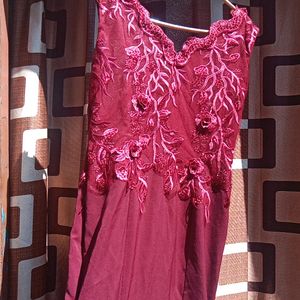 Mermaid Maroon Long Dress