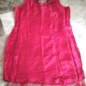 Brand New Ethnic Embroidery Red Net Kurti Dress