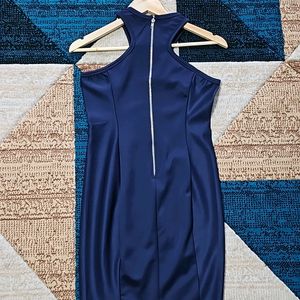 Navy Blue Size Small Sleeveless Women Dress