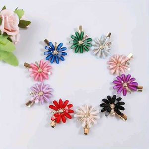 Rhinestone Flower Clips