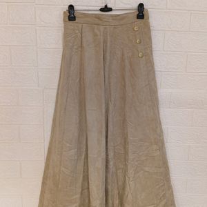 Beige Old Money Midi Skirt