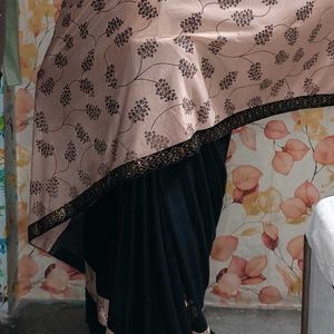 Saree Black With Coffee Brown Palla