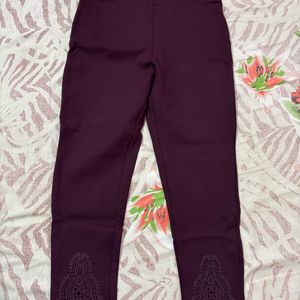 Women Jegging With Fancy Embroidery