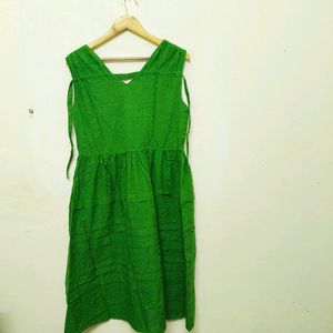 Trendy New Green Cotton Dress For Women