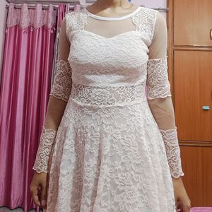 Off White Net Dress