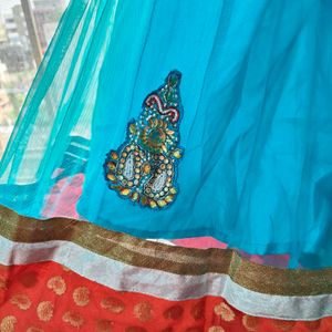 Partywear Gown With Churidar