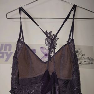 Satin Floral Lace Slipoff Nighty.