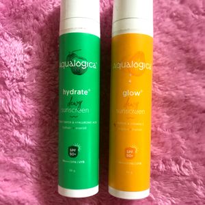 Aqualogica glow+dewy  and  hydrate +deey Sunscreen