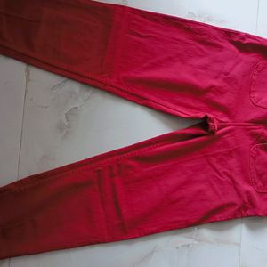 mom fit jeans, maroon colour, good condition