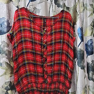 Easybuy Red Checked Top