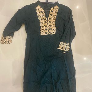 Bottle Green Lace Kurti