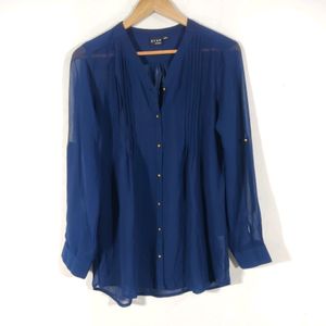 Stop Navy Blue Plain Casual Shirt (Women)