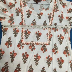 Off White Printed Kurta-Pant-Dupatta Set