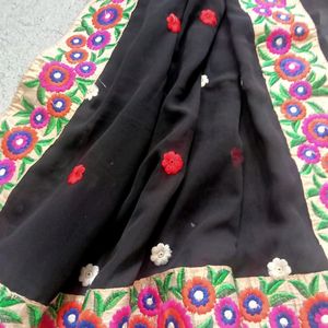 Party Wear Black Saree