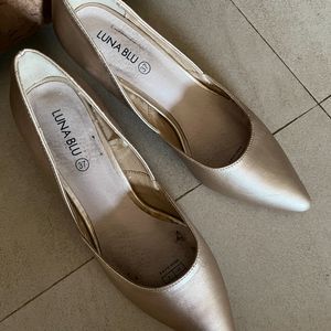 Luna Blu Gold heels/pointed pumps