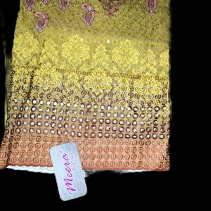 Sequins Chikankari Work Dress Material