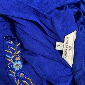 Royal Blue Long Flared  Kurta & Dress