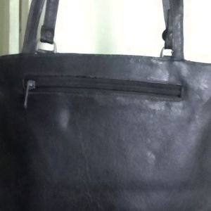 Combo Of Zara And Black Leather Handbag