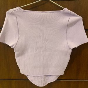 Lilac Ribbed Corset Style Top From RSVP