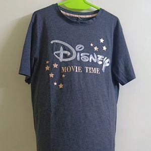 Grey Half Sleeves Disney T Shirt For Girls