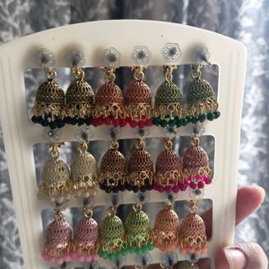 Multi Colour Earrings Pack Of 12