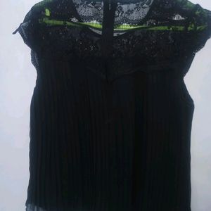 Beautiful Pleated Branded Party Net Detailing Top