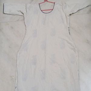 White Embroidery Kurta