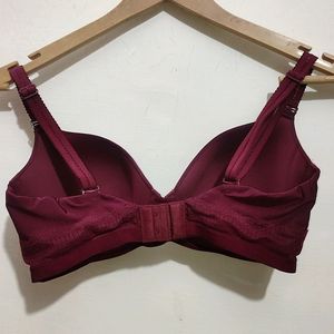 Wine Color Light Padded Bra Panty Set For 34 Bust