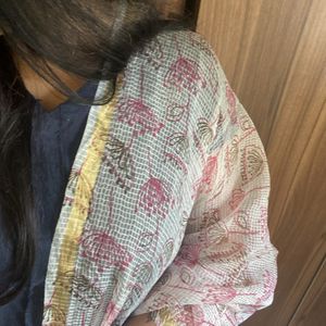 White Printed Dupatta