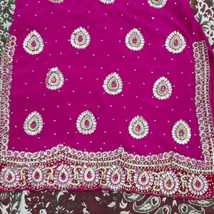 Hot Pink Colour Magenta Suit Salwar With Dupatta