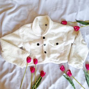 White Cute Teddy Jacket