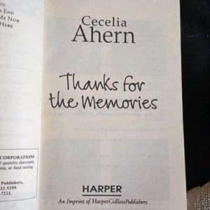 Thanks For The Memories By Cecelia Ahern (Harper C